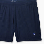 Navy Blue pocket lounge short with #1 Dad Foam Hand embroidery on bottom right of leg.