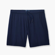 6" Navy Pocket Lounge Short layflat.