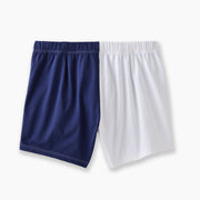 The back side showing white and blue panels for the Color Block Blues slim fit boxer.